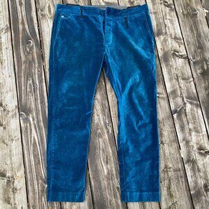 RARE Velvet Diesel Jeans Pants Size 32 Blue Velour Dress Pants Designer